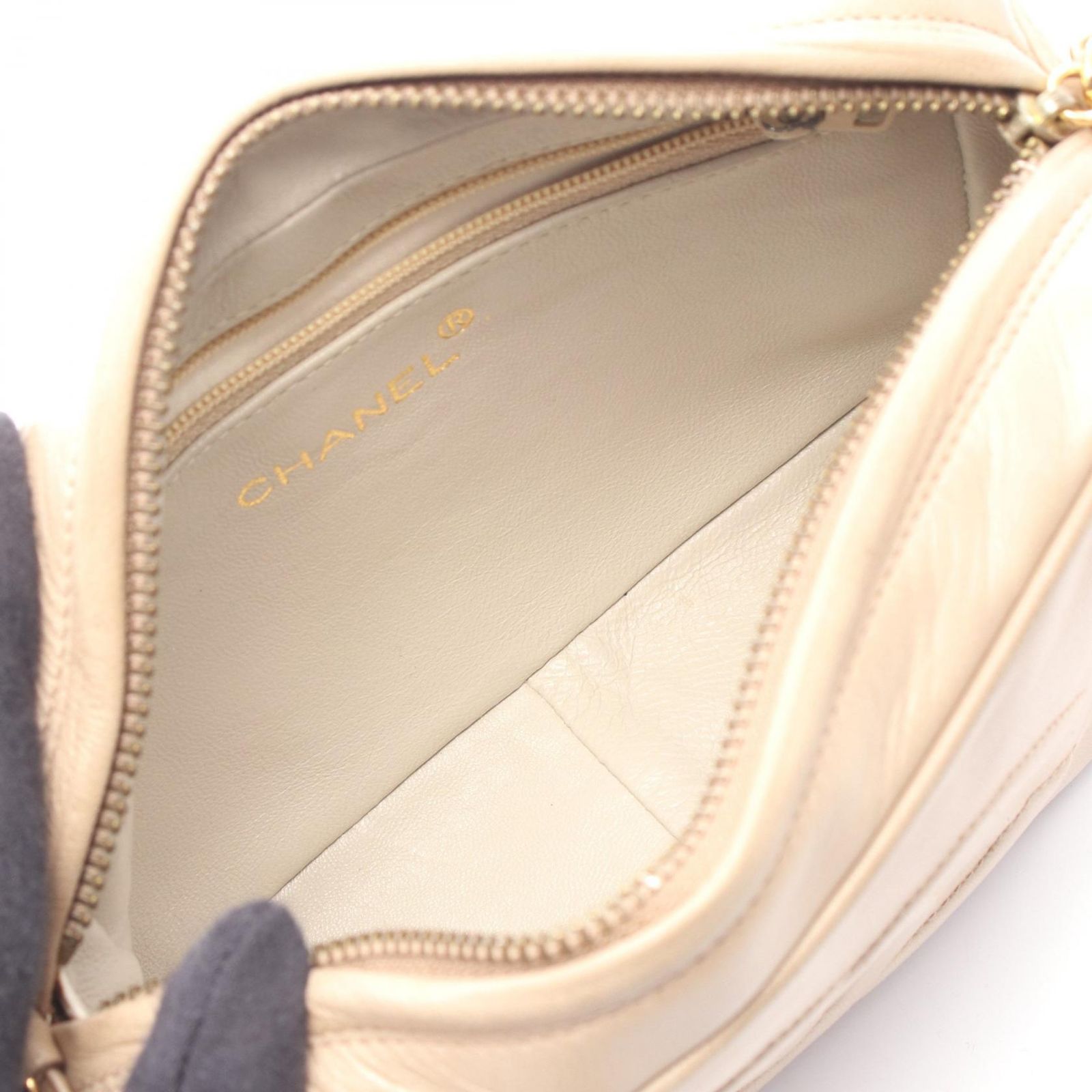 シャネル CHANEL ショルダーバッグ ベージュ ラムスキン（羊革） ココ
