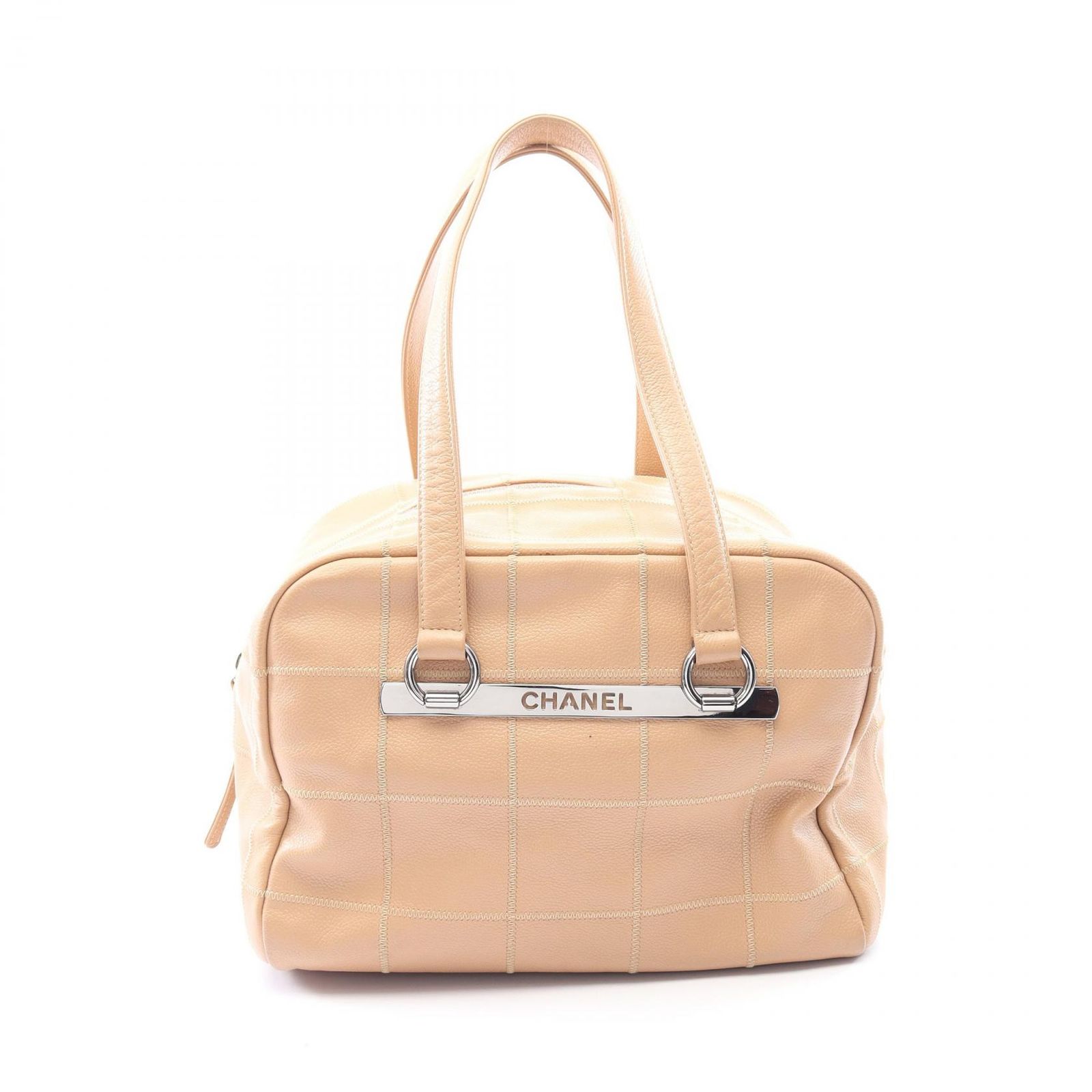 シャネル CHANEL トートバッグ チョコバー ベージュ カーフ(牛革) チョコバー ショルダーバッグ レディース Used A
