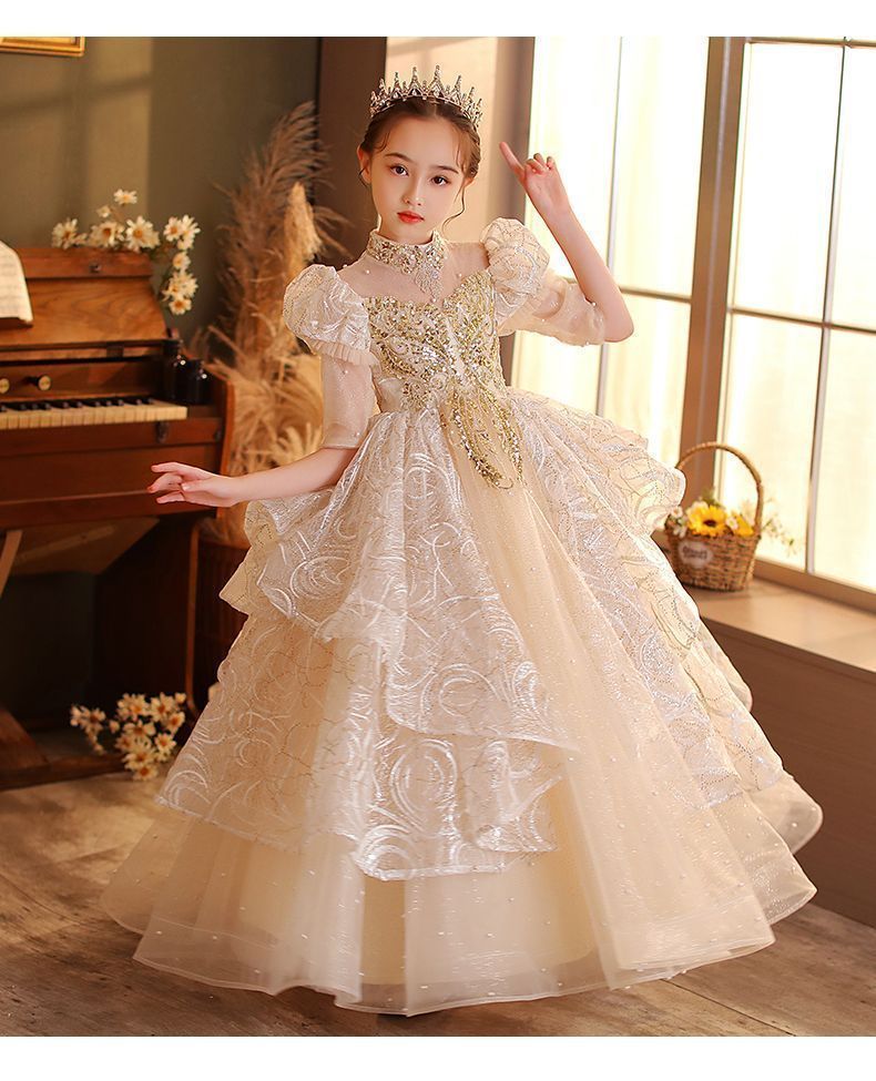 新品 ピアノ 発表会ドレス ロングドレス 子供ドレス 女の子 フォーマル 結婚式 卒業式 パーティー 結婚式 お誕生日 写真 プレゼント ジュニア ドレス お姫様 姫系 子供服 卒業式 #itxdo