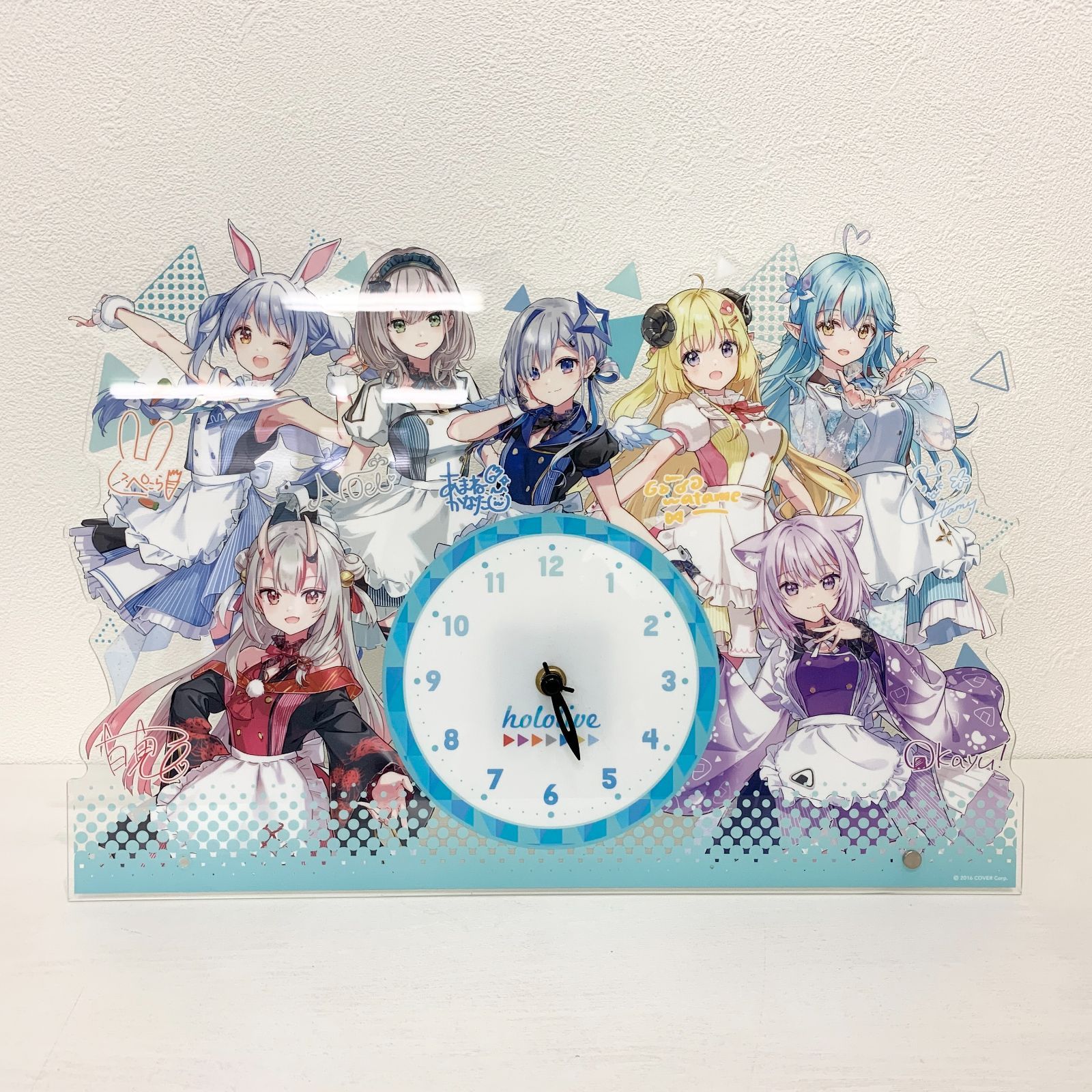 ホロライブくじ ラスト賞 複製サイン入りアクリルクロック ホロライブ ホロクッキングおかわり！ ラスト賞 複製サイン入り