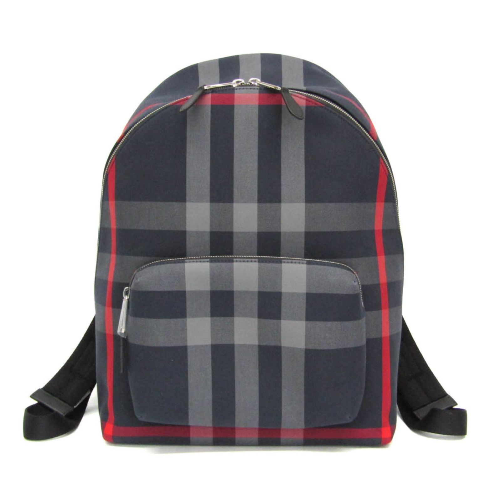 バーバリー(Burberry) JEFF CHECK 80840571 メンズ,レディース コットン,レザー リュックサック グレー,ネイビー