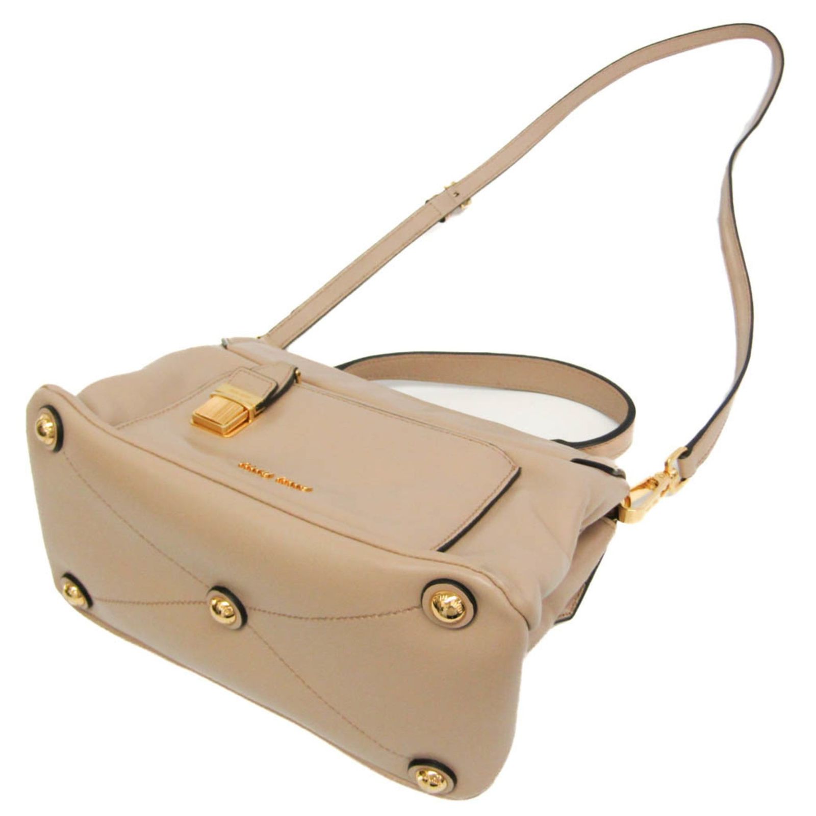 ミュウミュウ ハンドバッグ ショルダーバッグ ベージュ ミュウミュウ(Miu Miu) レディース レザー ハンドバッグ,ショルダー
