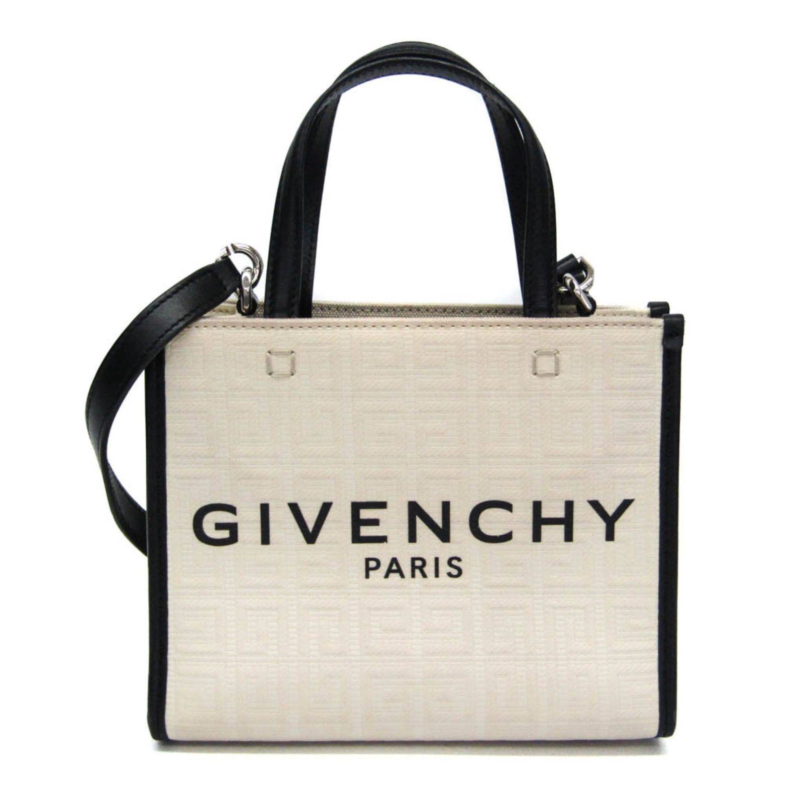 ジバンシィ(Givenchy) G トート ミニバッグ BB50N0B1H1 105 レディース キャンバス,レザー ハンドバッグ,ショルダーバッグ ブラック,ライトベージュ