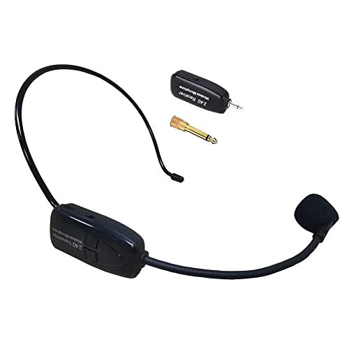 2.4G ワイヤレス ヘッドセット マイク ロフォン ステージ ポータブル拡声器 無線 軽量 3.5 mmステレオミニプラグ ブラック (ブラック) 国内発送 ac19409d