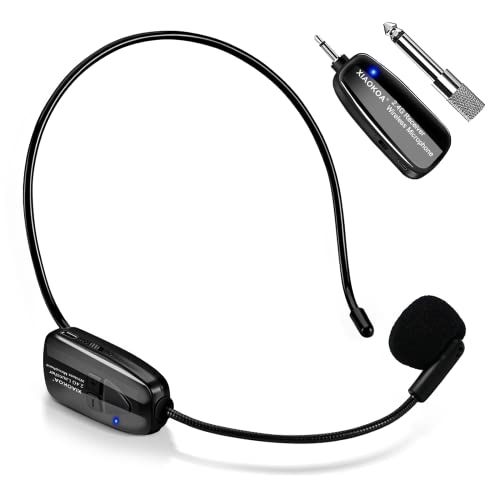 【技適マーク認証済】ワイヤレスマイク2.4G ヘッドセット ピンマイク XIAOKOA 50m安定伝送 自動ペア 音量調整 耳掛式 ポータブル 軽量 ステージポータブル拡声器 拡声器対応 アンプ対応 3.5mmモノミニプラグ 日本語説明書付き 6939fdaf