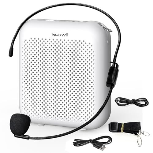 NORWII S358 ポータブル 4000mAh 充電式音声アンプ 有線マイクヘッドセット&ウエストバンド付き パーソナルマイクとスピーカー 教師 ツアーガイドなどに 国内発送 b221c652
