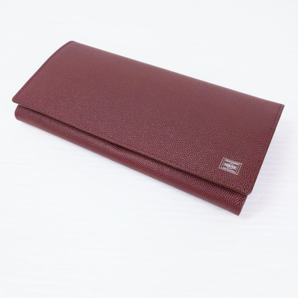 【中古品】PORTER ポーター 長財布 かぶせ 030-03083 ボルドー〇YR-54903〇