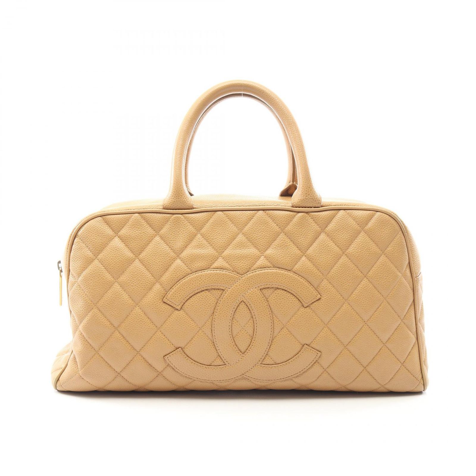 シャネル CHANEL トートバッグ マトラッセ ベージュ キャビアスキン(グレインドカーフ) マトラッセ ボストンバッグ レディース Used B