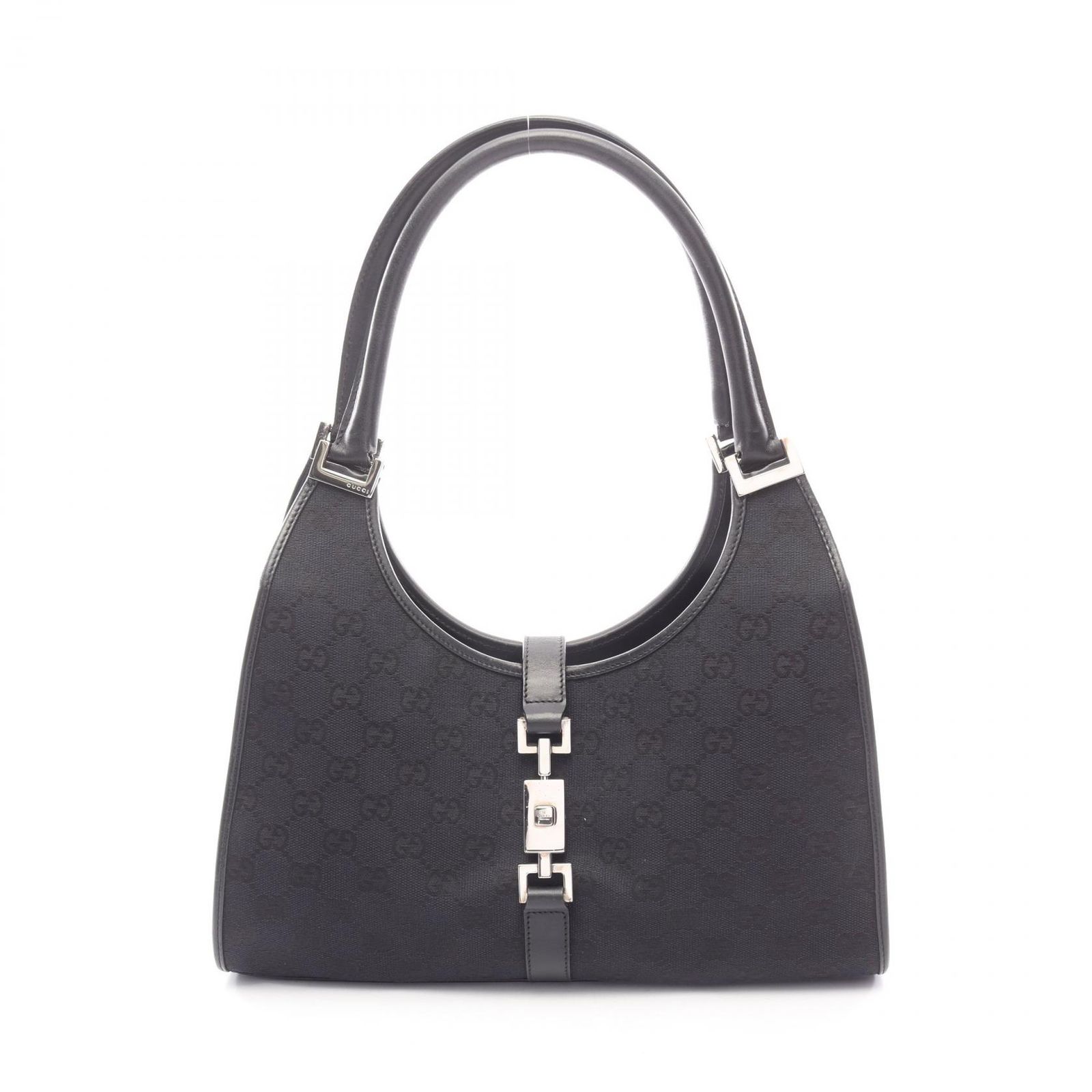 グッチ GUCCI ショルダーバッグ ジャッキー GGキャンバス 002･1067 ブラック キャンバス レザー ジャッキー GGキャンバス ハンド レディース Used A