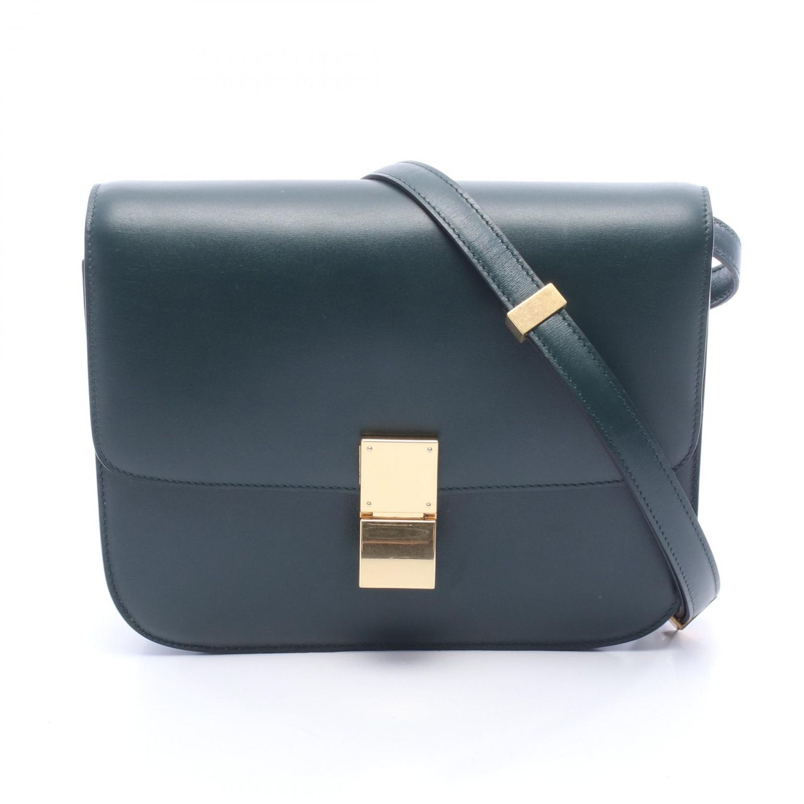 セリーヌ CELINE ショルダーバッグ クラシック ボックス ミディアム 189173DLS グリーン レザー クラシック ボックス ミディアム レディース Used A 69,740円
