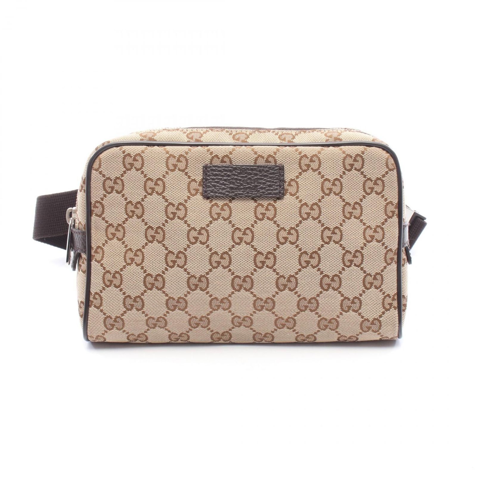 グッチ GUCCI ウエストバッグ ボディバッグ GGキャンバス 449174 ベージュ/ダークブラウン キャンバス レザー ベルトバッグ ユニセックス Used A