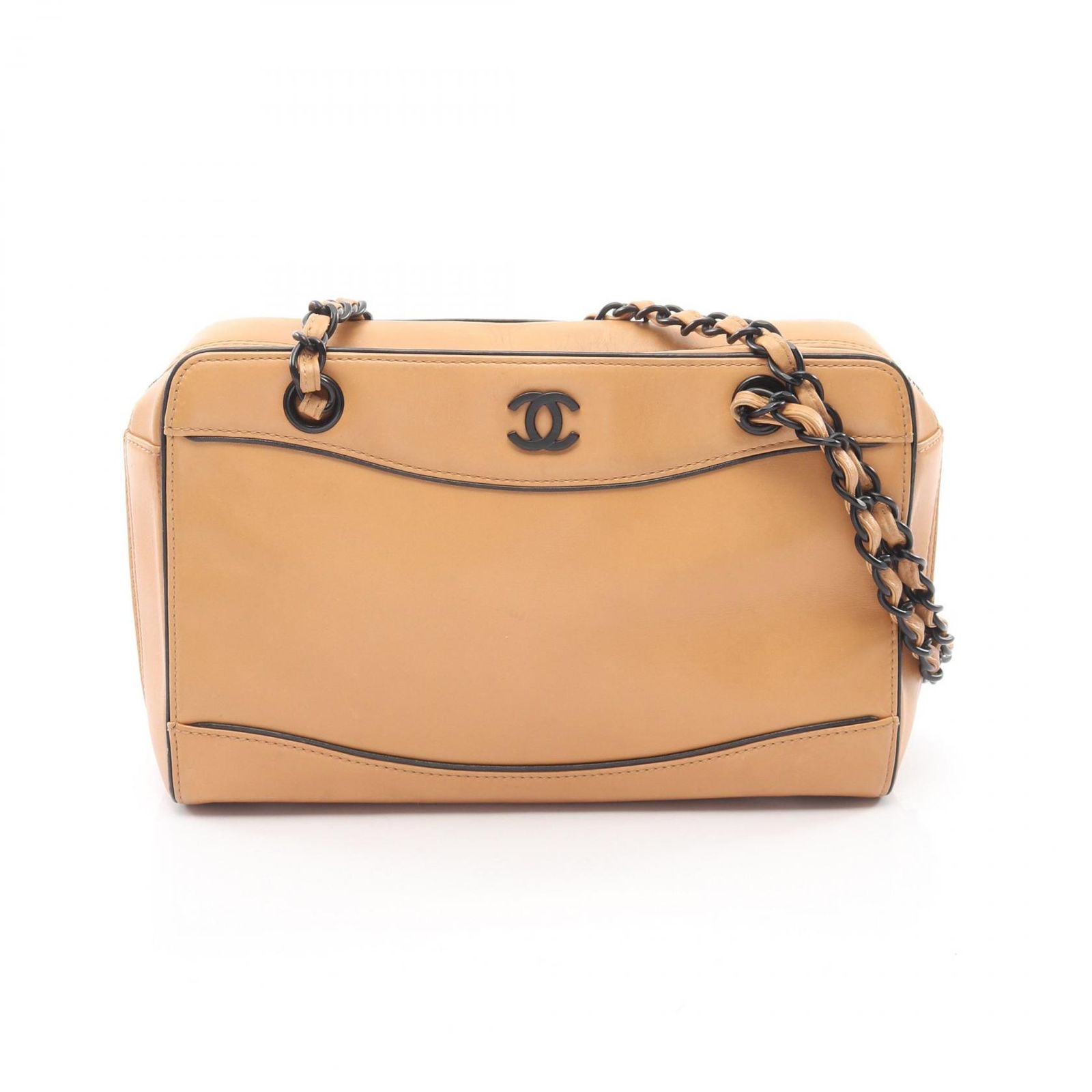 シャネル CHANEL ショルダーバッグ ココマーク A16834 キャメル/ブラック レザー ココマーク チェーンショルダー レディース Used A 157,900円