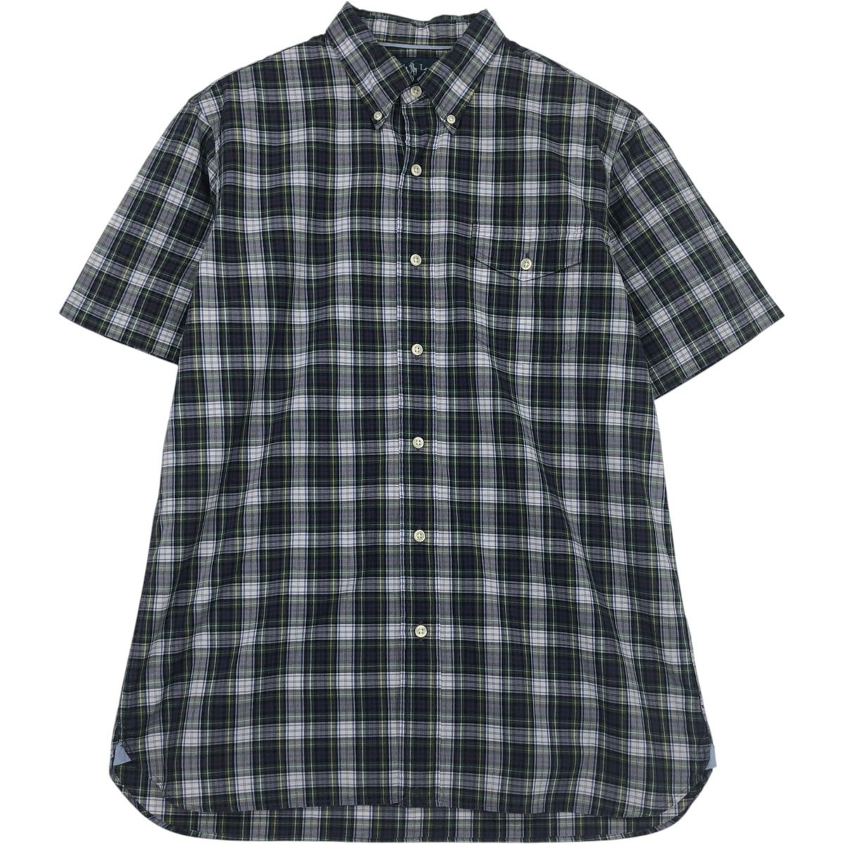古着 ラルフローレン Ralph Lauren CUSTOM FIT 半袖 ボタンダウン チェックシャツ メンズM相当/eaa637738