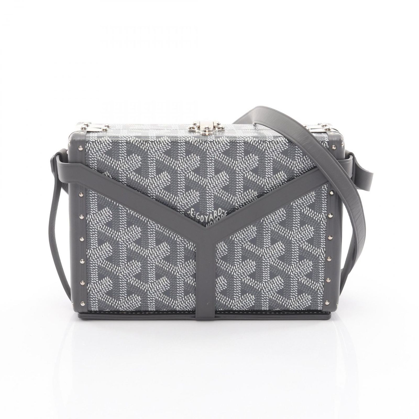 ゴヤール GOYARD ショルダーバッグ ミノディエール トランクバッグ グレー PVCコーティングキャンバス レザー ミノディエール トランクバッグ レディース Used A