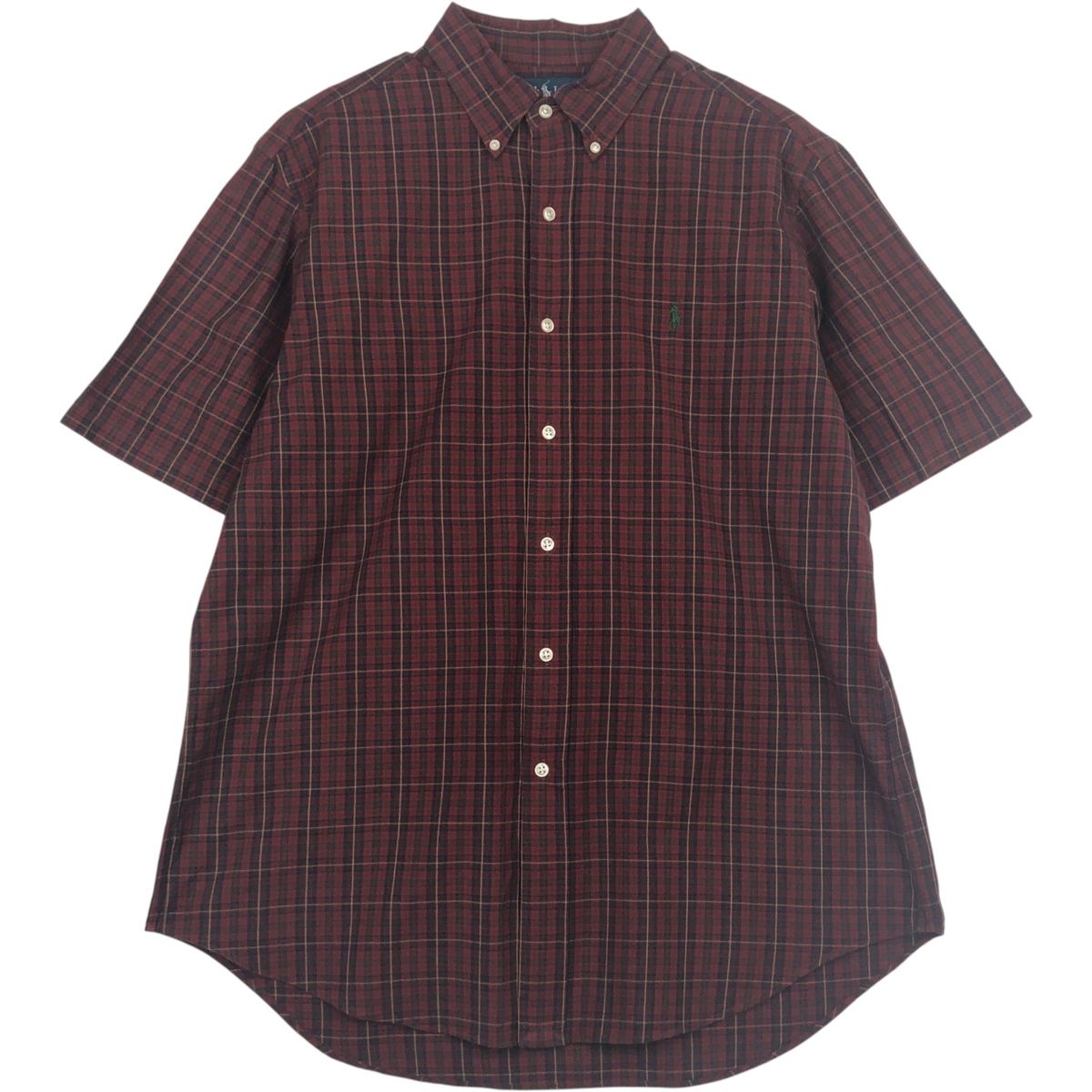 古着 ラルフローレン Ralph Lauren CLASSIC FIT タータンチェック 半袖 ボタンダウン チェックシャツ メンズL相当/eaa637731