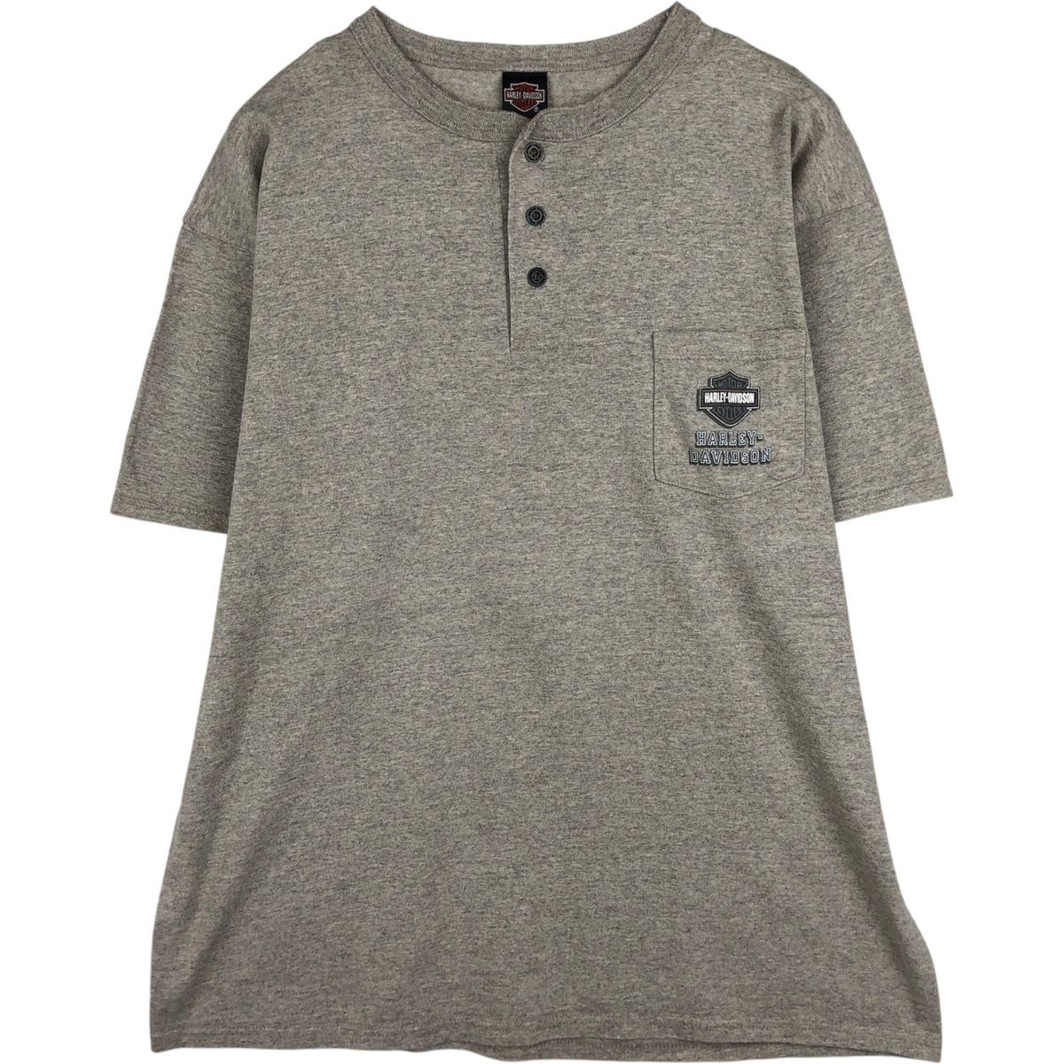 古着 00年代 ハーレーダビッドソン Harley-Davidson ヘンリーネック モーターサイクル バイクTシャツ USA製 メンズXL相当/eaa636994