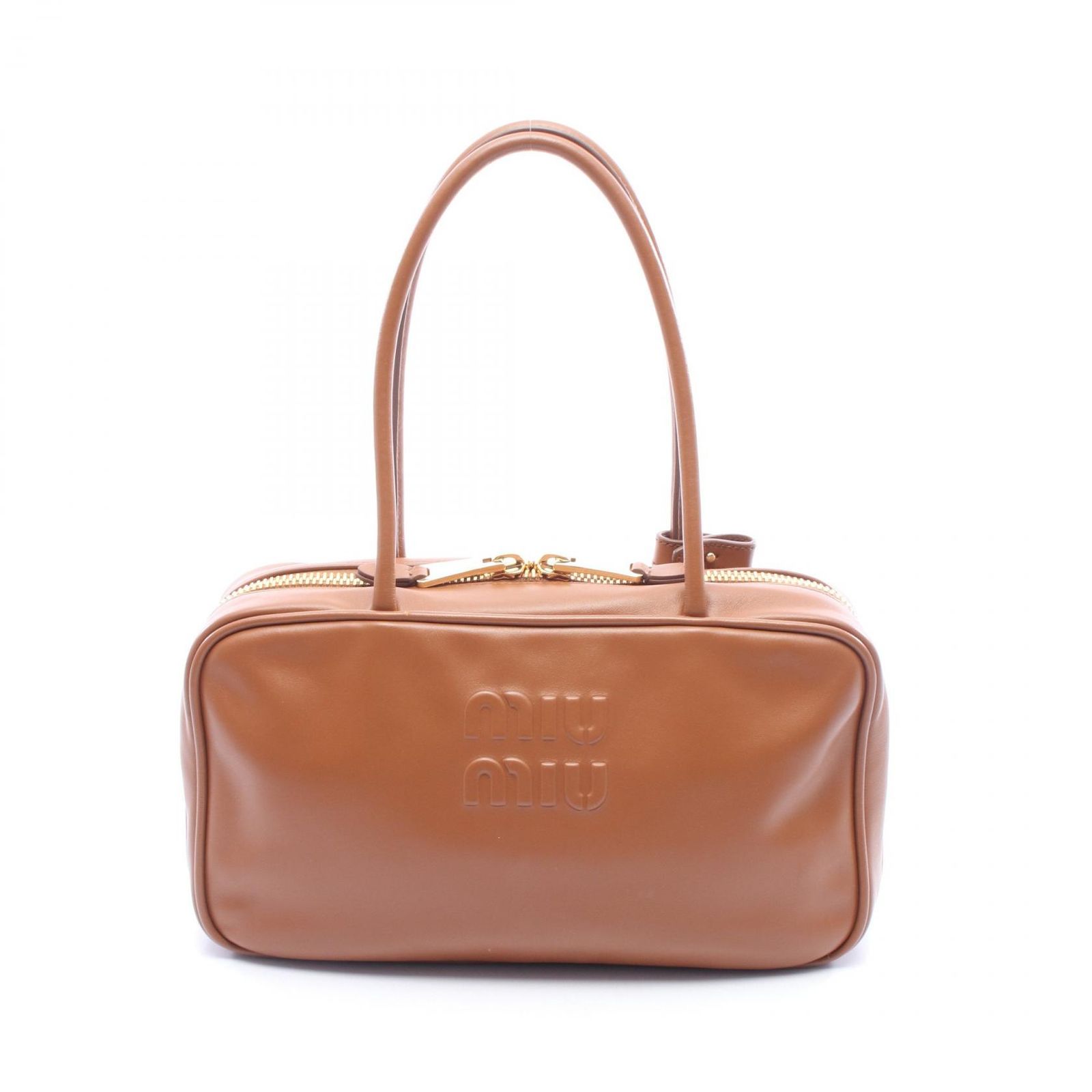 ミュウ ミュウ Miu Miu ショルダーバッグ ボー バッグ ミディアム 5BB172 ブラウン レザー ボー ミディアム レディース Used A