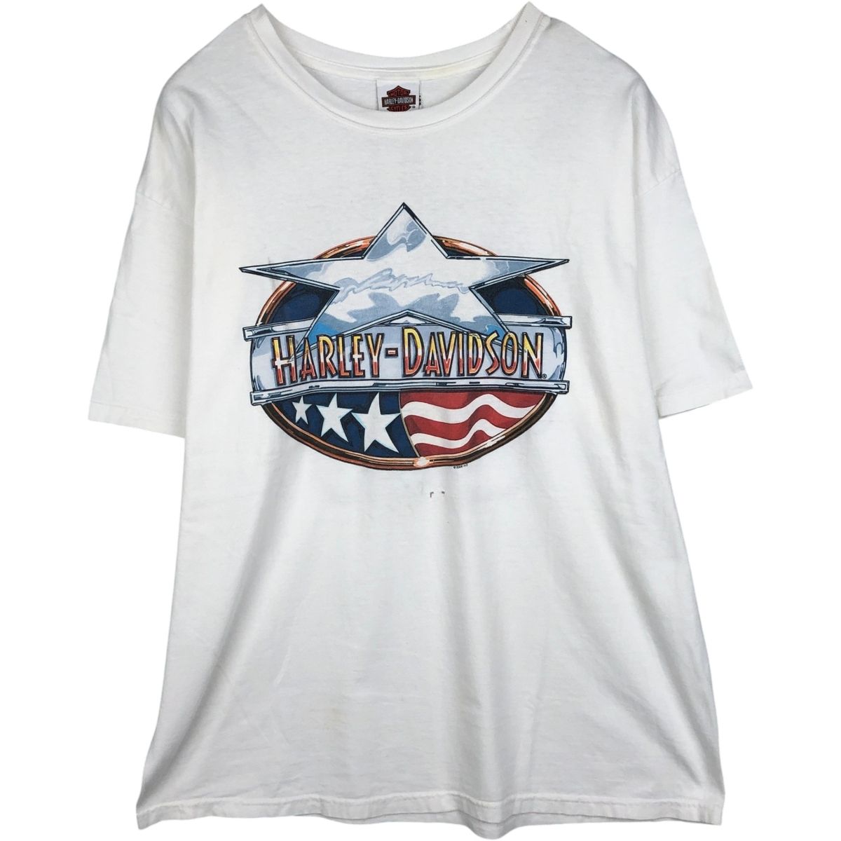 古着 00年代 ハーレーダビッドソン Harley-Davidson 星条旗柄 モーターサイクル バイクTシャツ メンズXL相当/eaa636984