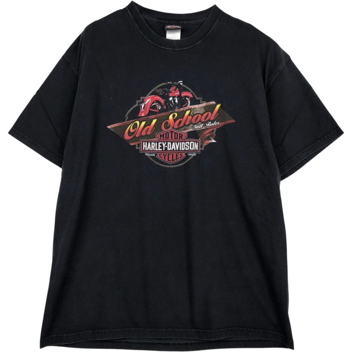 古着 00年代 ハーレーダビッドソン Harley-Davidson ファイヤーパターン モーターサイクル バイクTシャツ USA製 メンズXL相当/eaa636923