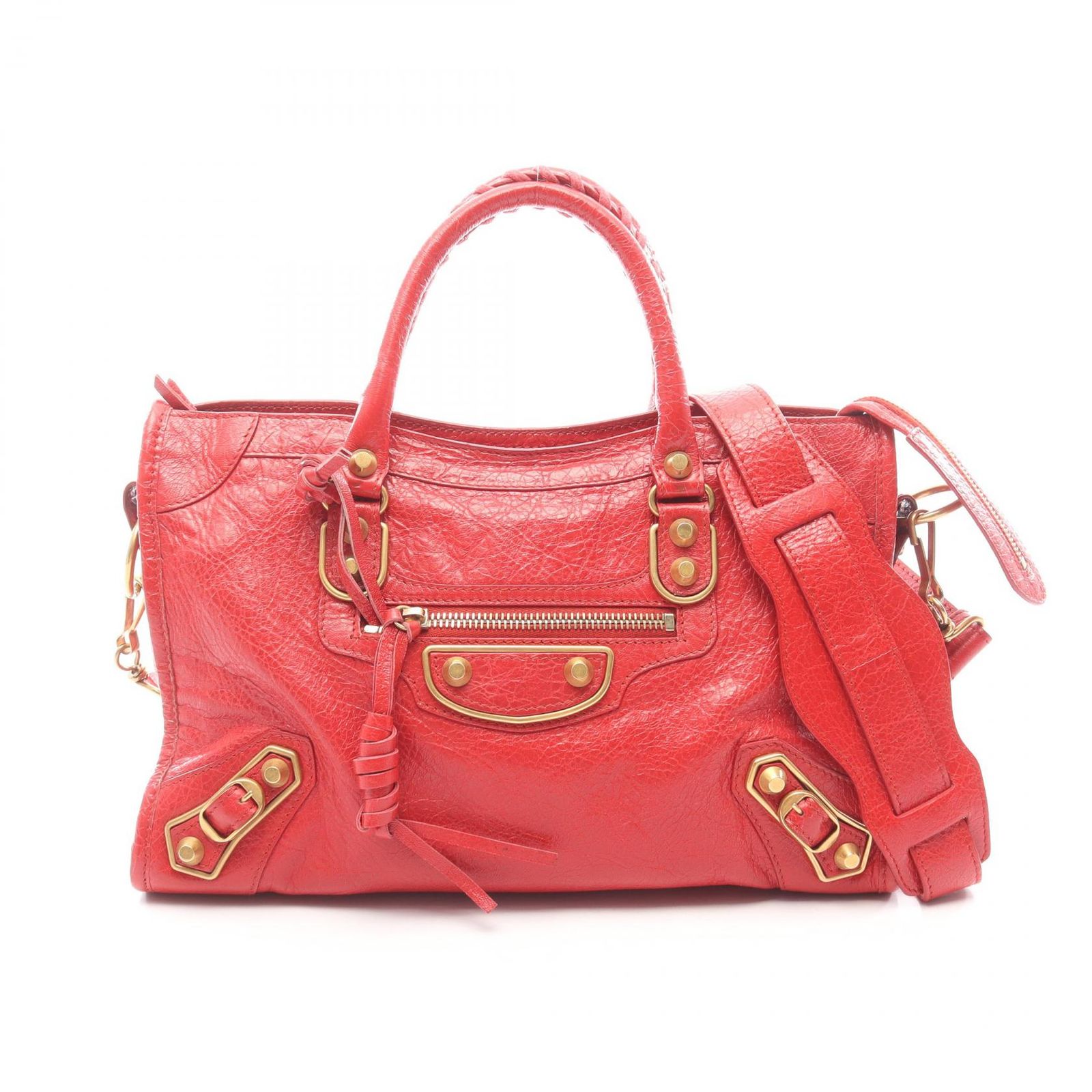 バレンシアガ BALENCIAGA ハンドバッグ Le City Small ル シティ スモール 2WAY レッド レザー クラシック スモールシティ 2wayショルダー レディース Used B