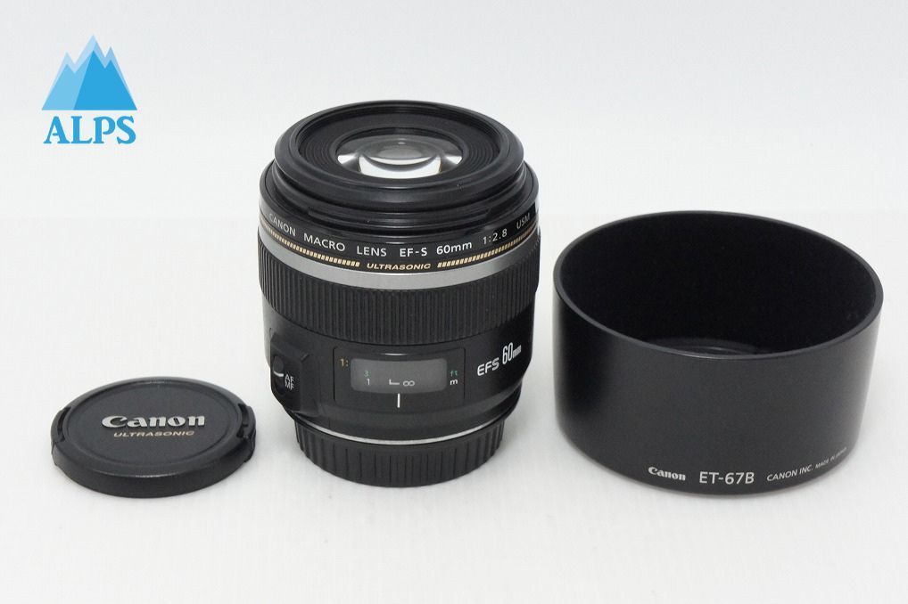 美品 Canon キヤノン EF-S 60mm F2.8 MACRO USM APS-C 単焦点レンズ フード付 260501f