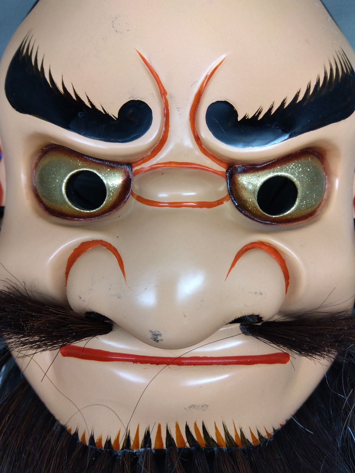 手力男命 神楽面 髭付き 能面 お面 飾り面 開運 魔除け 厄除け 民芸品