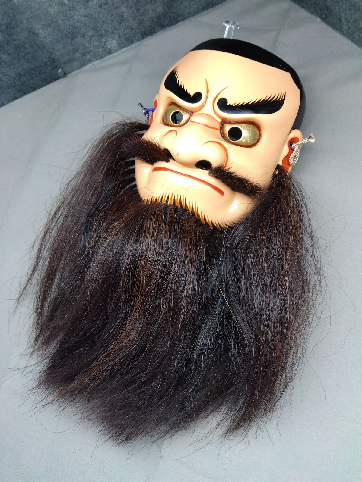 手力男命 神楽面 髭付き 能面 お面 飾り面 開運 魔除け 厄除け 民芸品