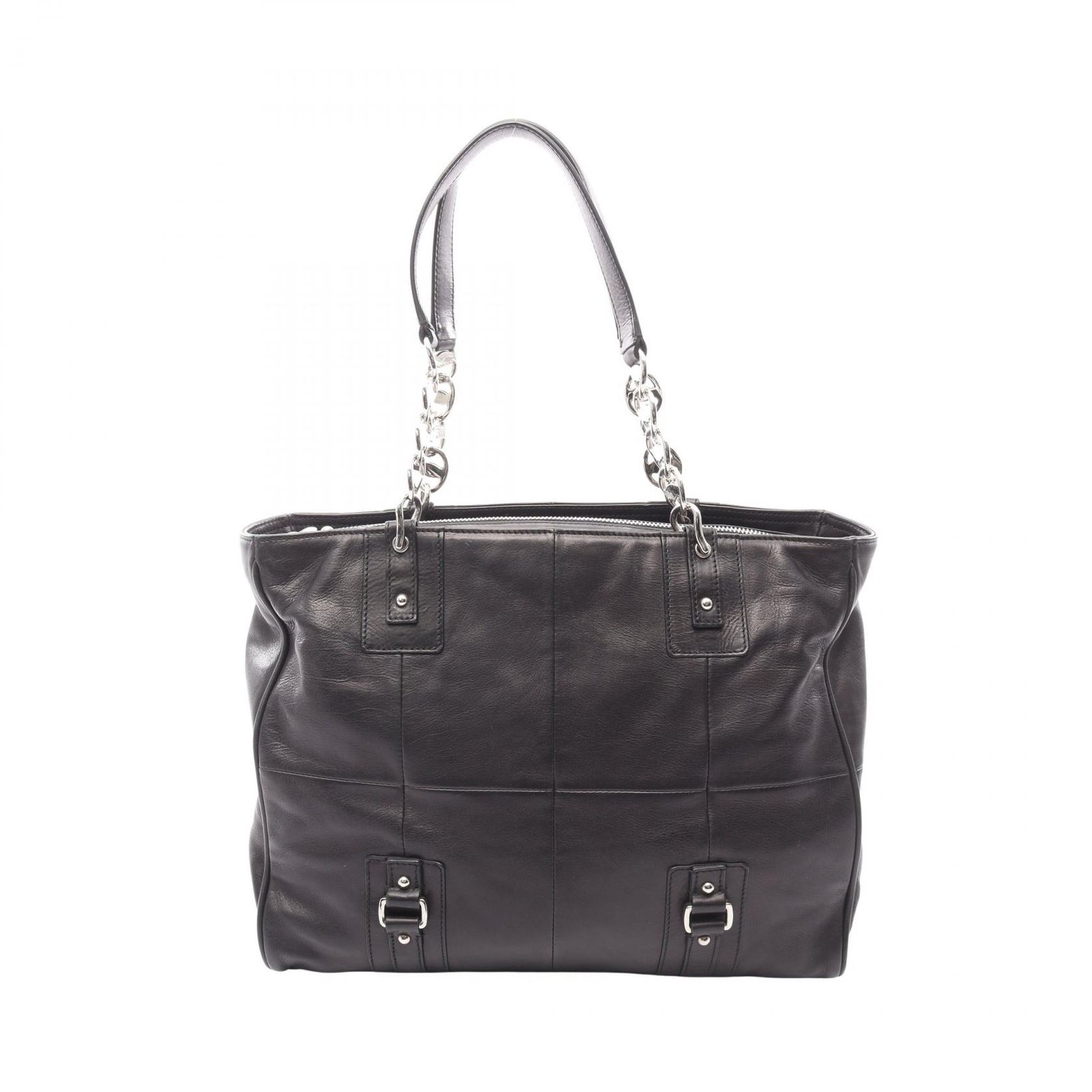 サルヴァトーレフェラガモ Salvatore Ferragamo トートバッグ ブラック レザー チェーンハンドバッグ レディース Used B