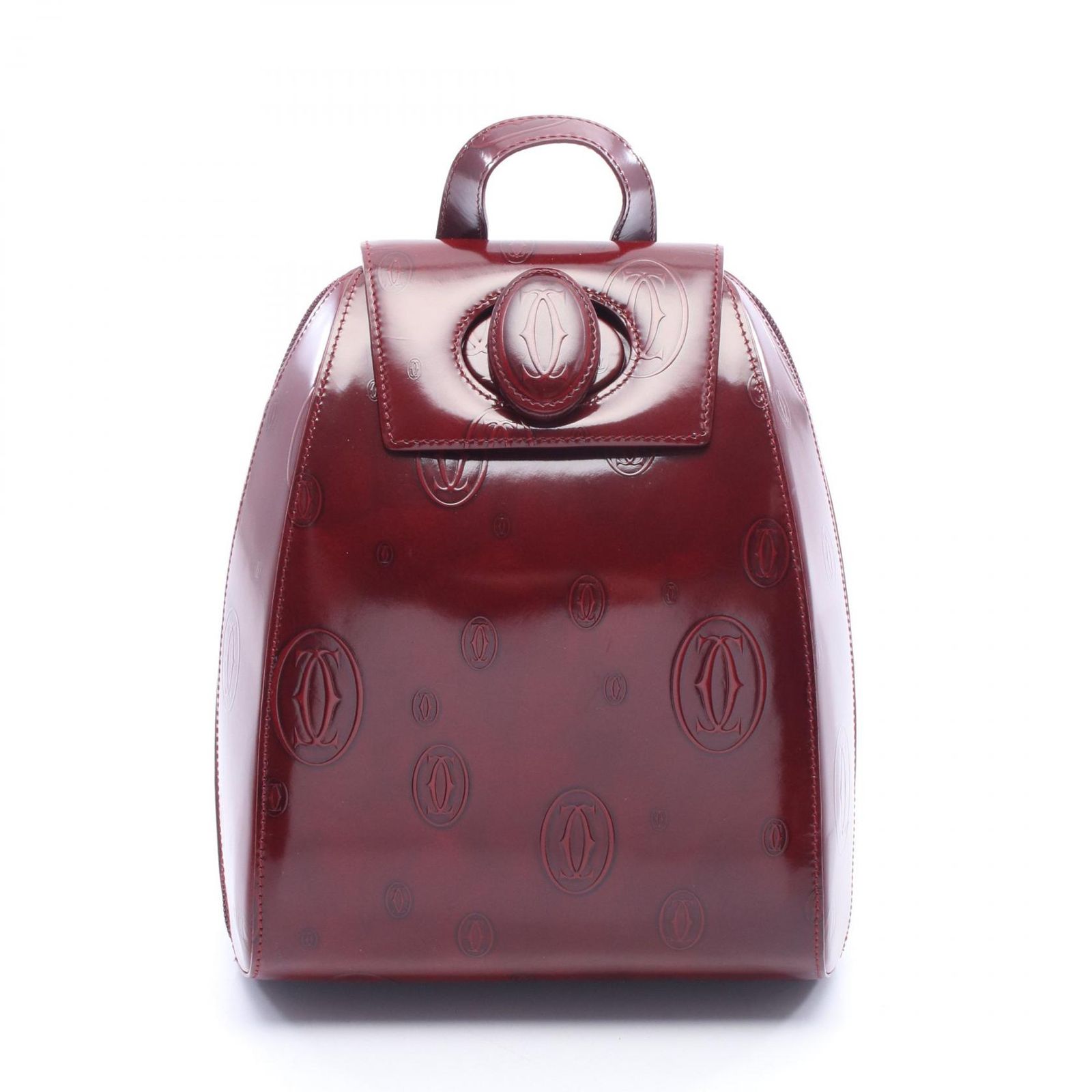 カルティエ CARTIER リュックサック バックパック ハッピーバースデー ボルドー レザー ハッピーバースデー バックパック レディース Used A