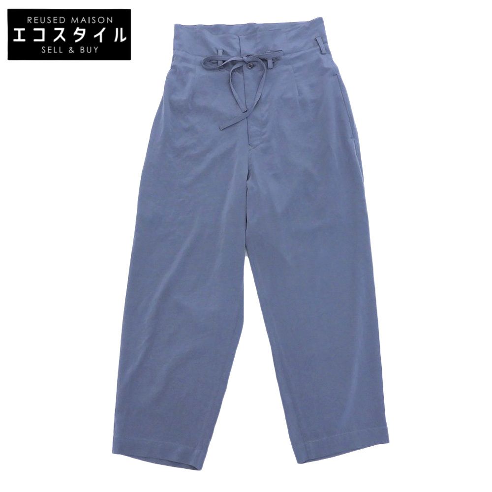 Y's　ワイズ　美品 CREPE de CHINE ハイウエストパンツ ボトムス レディース ブルーグレー 1 YM-P05-500　1
