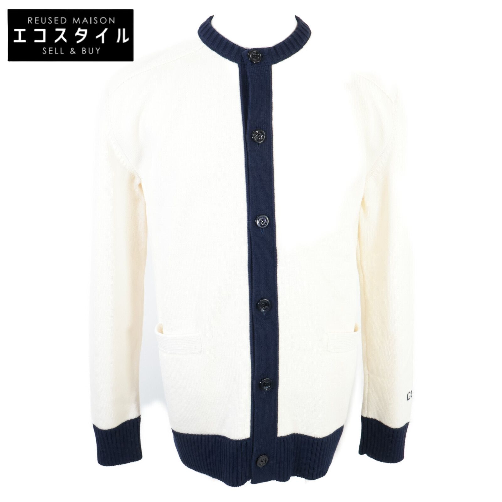 GUCCI　グッチ　【新品同様/国内正規/25SS】814520 XKEJS インターシャ コットン ニットカーディガン/　S