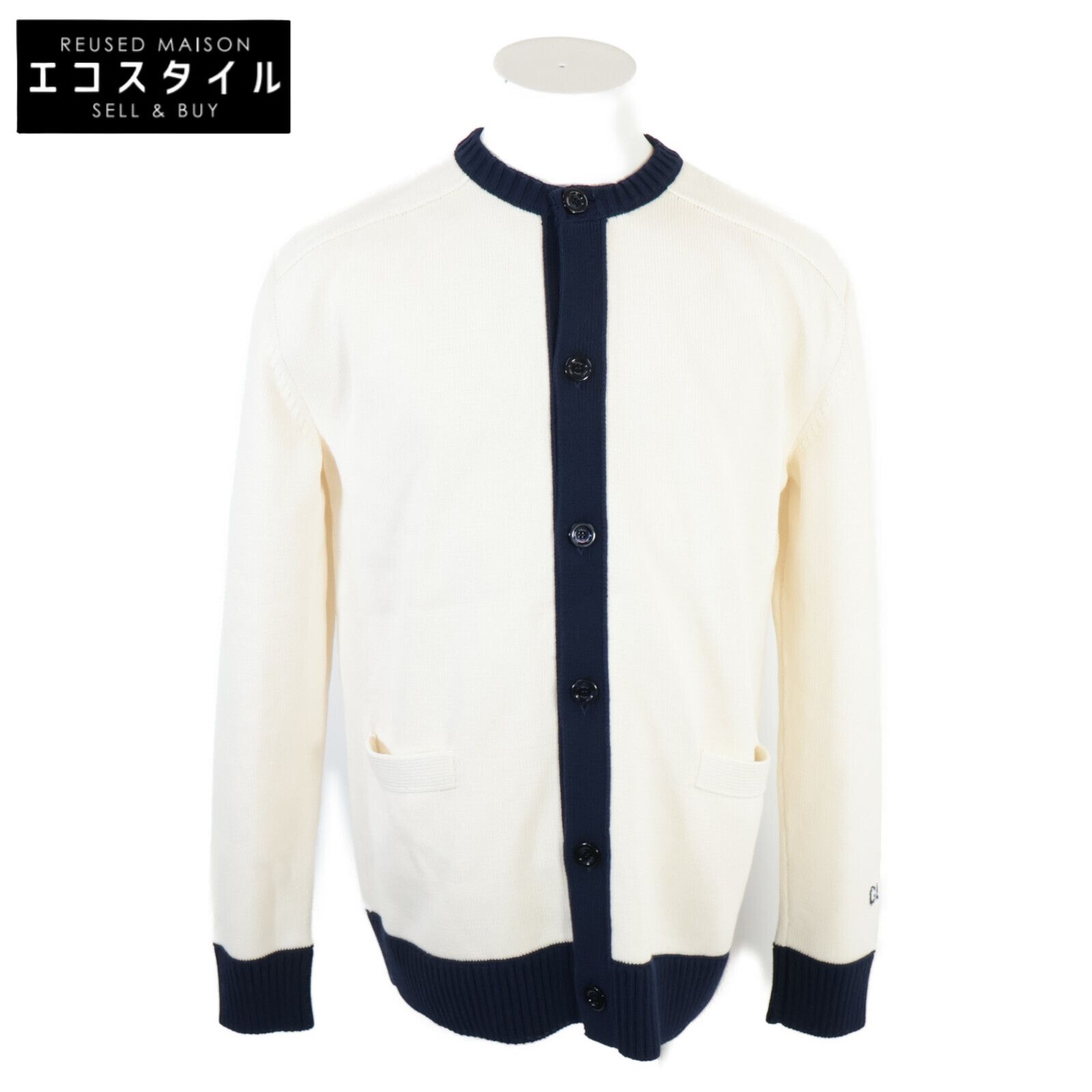 GUCCI　グッチ　【新品同様/国内正規/25SS】814520 XKEJS インターシャ コットン ニットカーディガン/　M