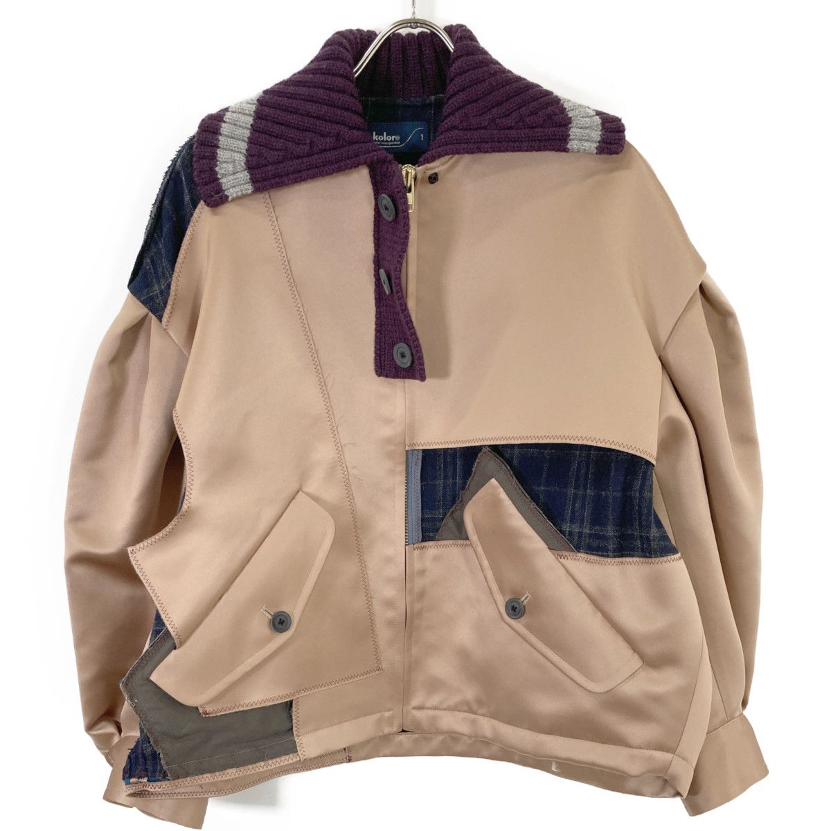 kolor カラー ベージュ/パープル 22AW ドッキングブルゾン 1 - メルカリ