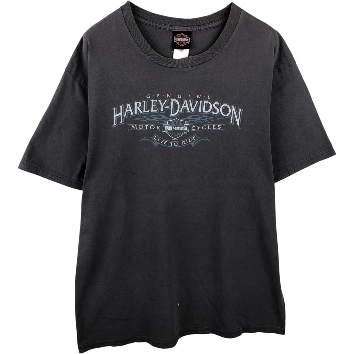 古着 90年代 ハーレーダビッドソン Harley-Davidson ファイヤーパターン モーターサイクル バイクTシャツ USA製 メンズXL相当/eaa637012