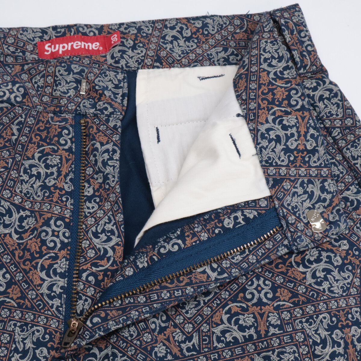 Supreme シュプリーム 21FW ネイビー系 Floral Cards ワークパンツ 30 