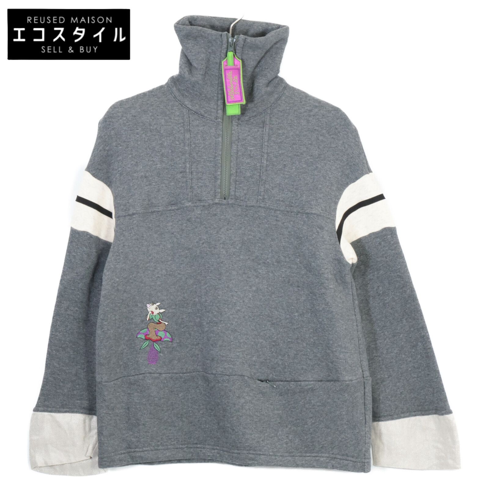 ☆OLLEBOREBLA☆【完売品】未使用　アルベロベロ　ぶたさん　2025現行 OLLEBOREBLA アルベロベロ 332802 グレー コットン ぶたさん ハーフ