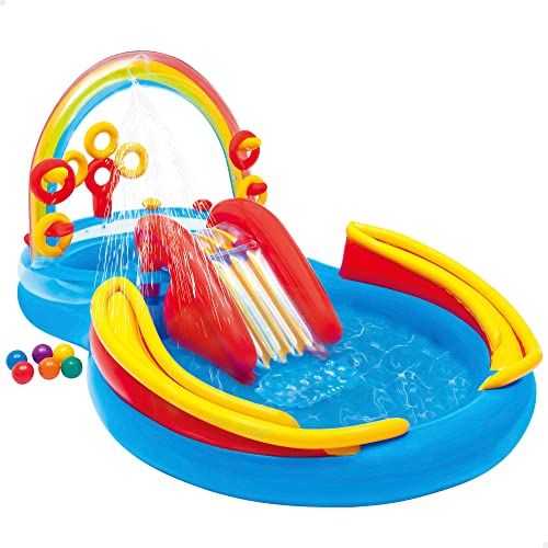 INTEX(インテックス) レインボーリングプレーセンター 楕円形 マルチカラー 297×193×135cm 57453 [日本正規品] ME-7019送料無料