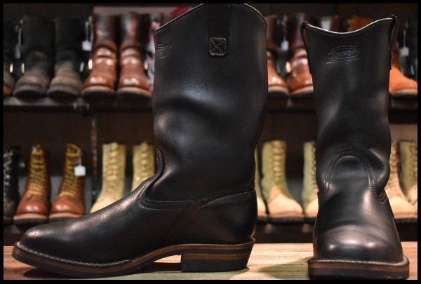 【8.5EE 良品 12年】WESCO ウエスコ カスタムモリソン ブラック 黒 ビブラム430 ナロートゥ ウエスタンボス ブーツ BOSS HOPESMORE【GE007】