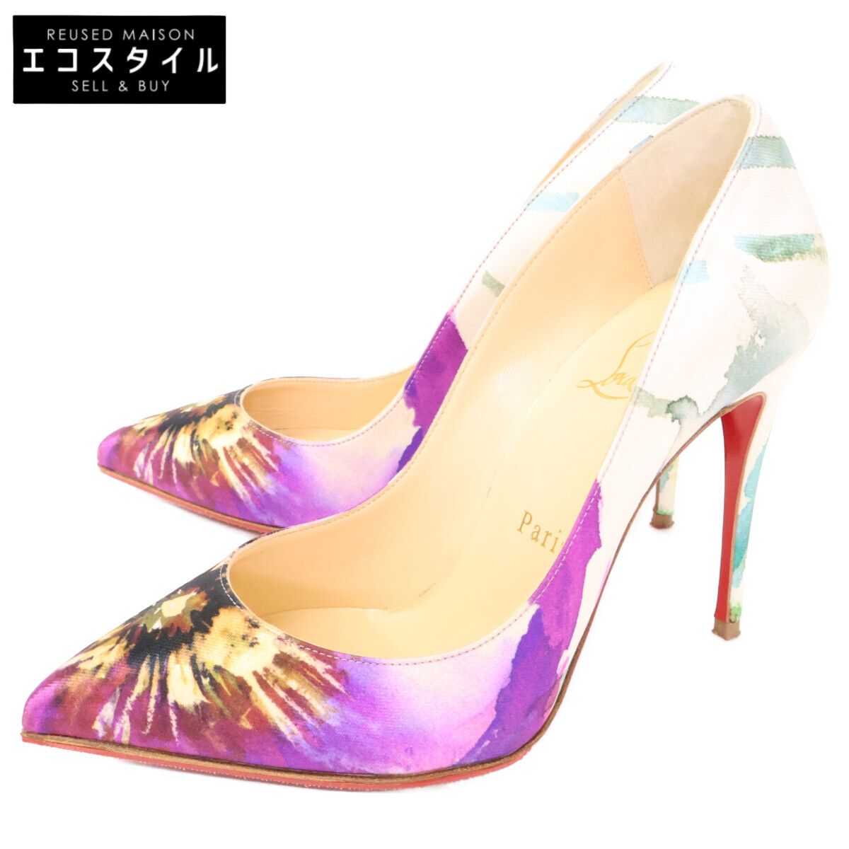 Christian Louboutin　クリスチャンルブタン　3141063 PIGALLE FOLLIES 100 MAXI FIORI フラワー総柄 ハイヒールパンプス/