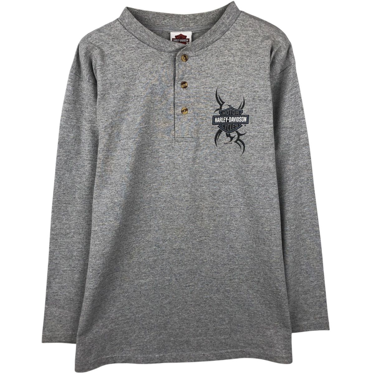 古着 00年代 ハーレーダビッドソン Harley-Davidson ピンナップガール ヘンリーネック モーターサイクル ロングTシャツ ロンT/eaa638075