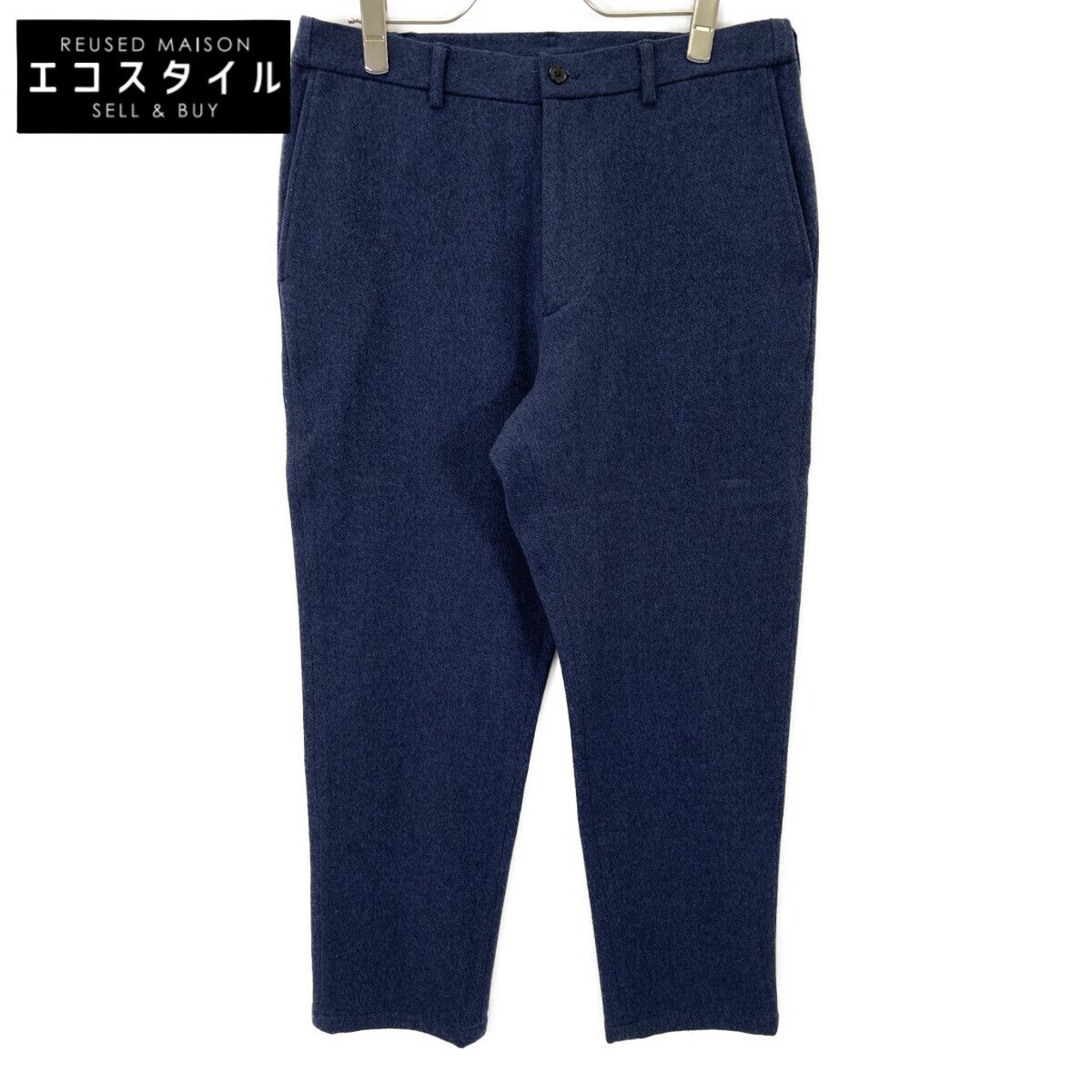 PAPAS　パパス　【+】ネイビー D041CFP011 ウールフランネル パンツ　L 6,083円