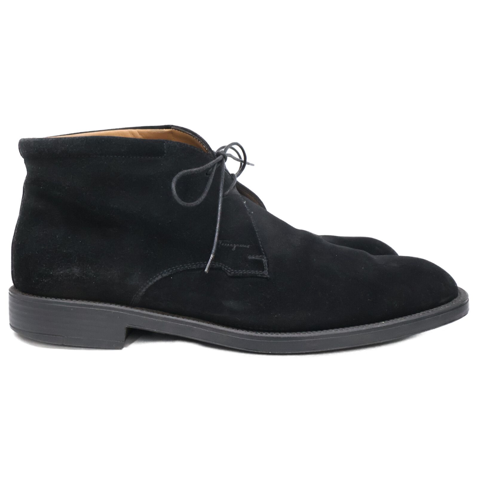 Salvatore Ferragamo イタリア製 レザー チャッカブーツ 黒 Salvatore 