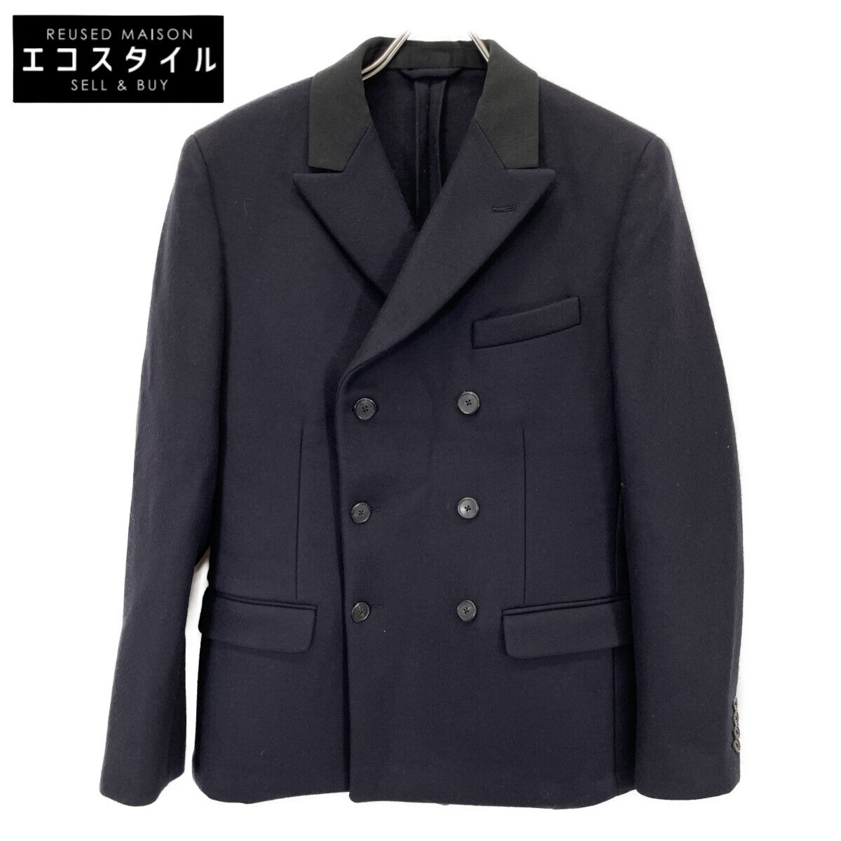 PRADA　プラダ　15AW　ブラック UGA958 ダブルブレストジャケット　48