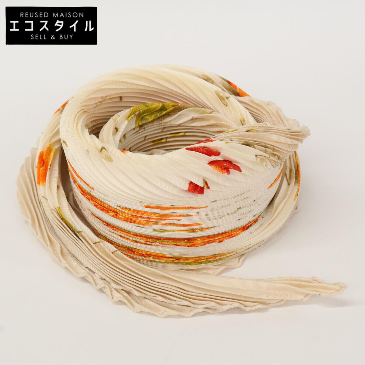 HERMES　エルメス　【美品】薔薇の雫 シルク プリーツカレ