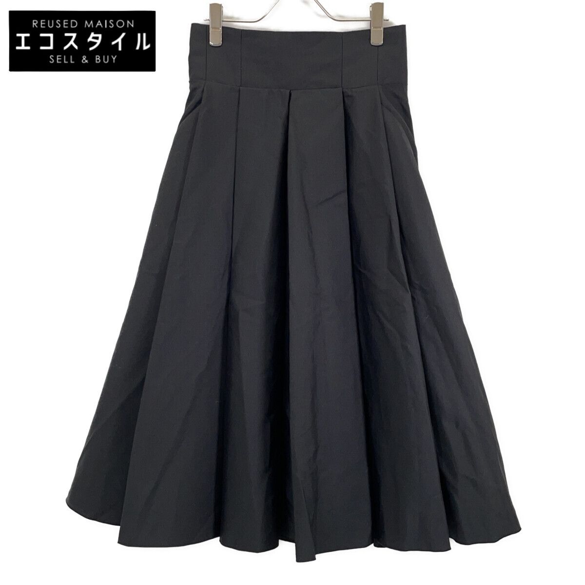 ADORE　アドーア　531-2120509 ブラック フォルムドコットンタックフレアスカート　38