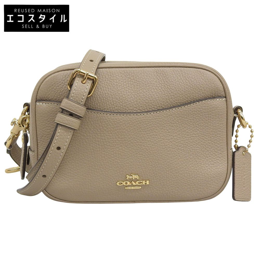 COACH コーチ 美品 レザー ショルダーバッグ レディース ベージュ 
