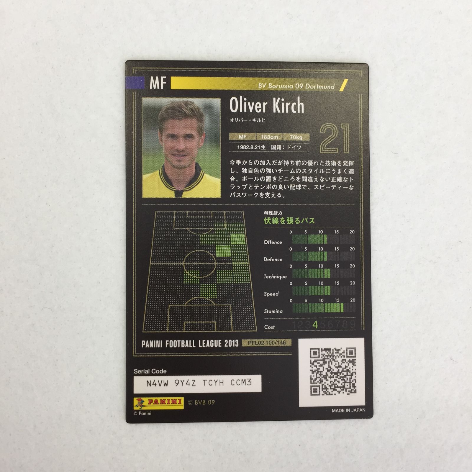 SKオリバー・キルヒ パニーニ フットボールリーグ カード PFL Panini