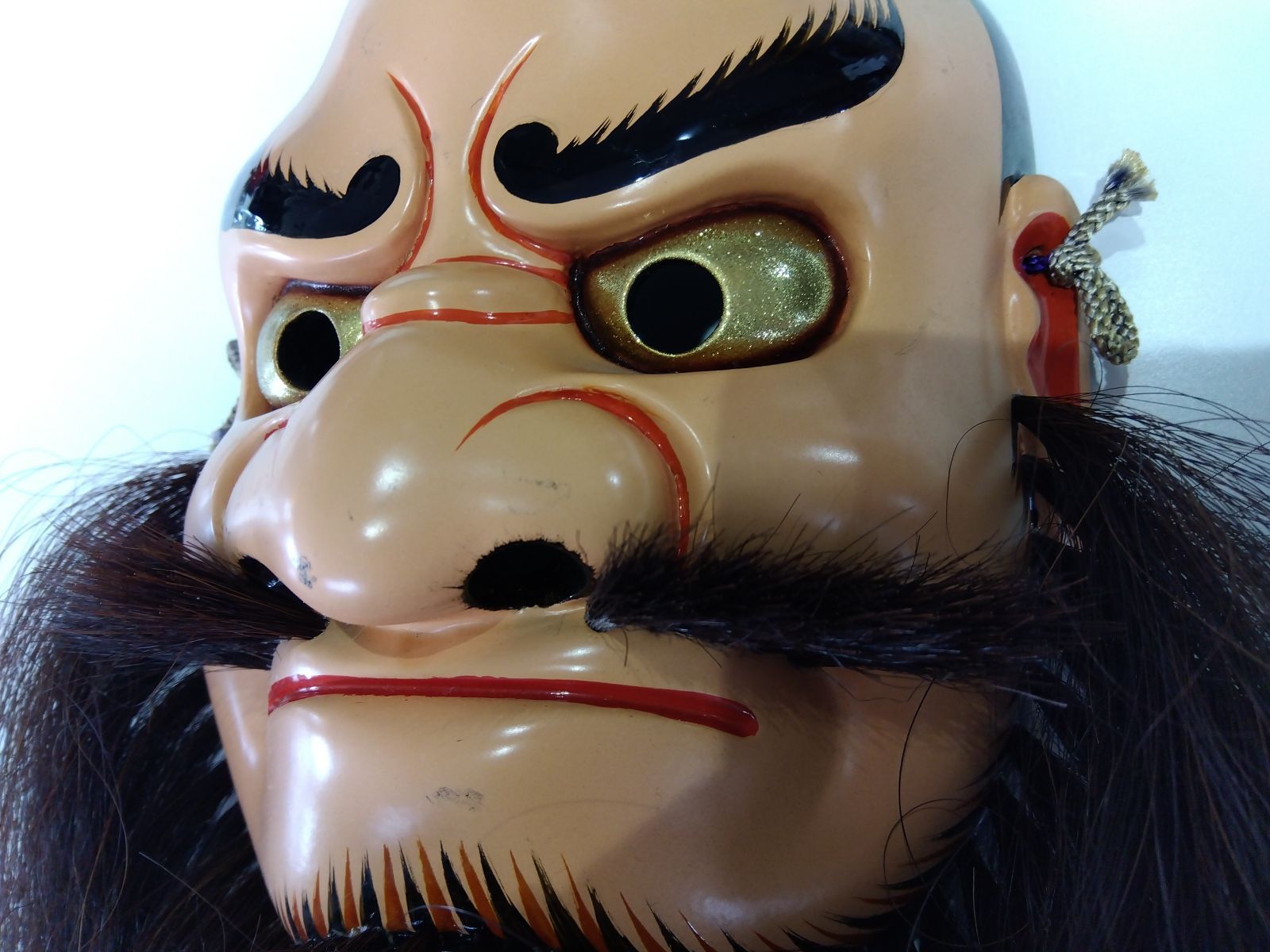 手力男命 神楽面 髭付き 能面 お面 飾り面 開運 魔除け 厄除け 民芸品