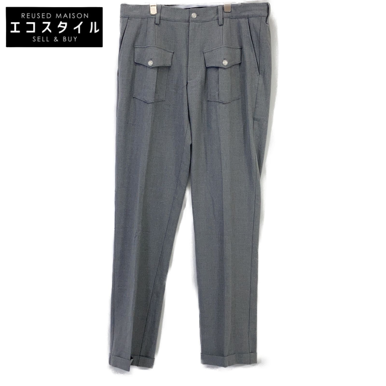 1piu1uguale3　ウノピゥウノウグァーレトレ　【GOLF】GRP134-PRY113 グレー G.LONG PANTS BUSH スラックスパンツ　VI