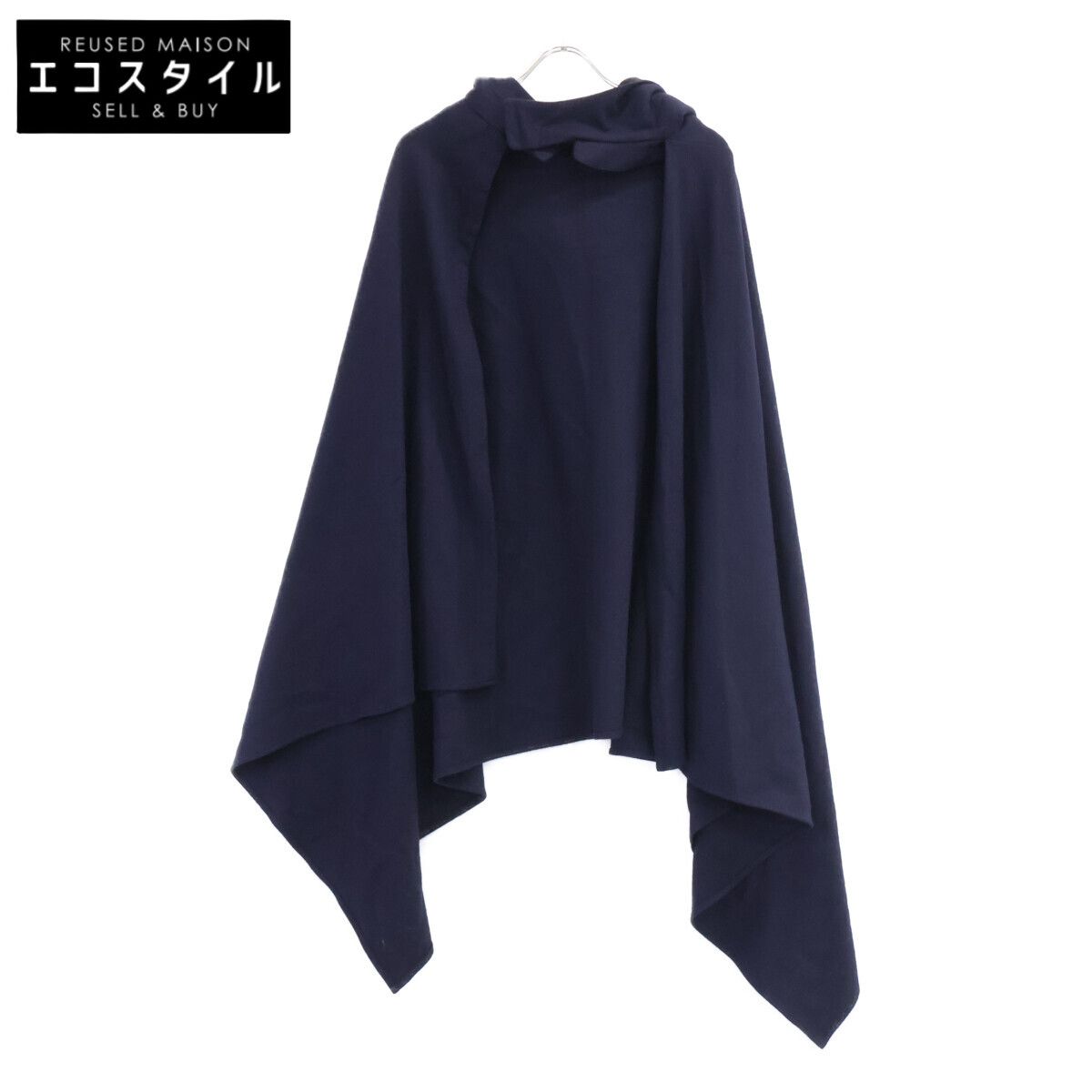 YOHJI YAMAMOTO +NOIR　ヨウジヤマモトプリュスノアール　NY-C33-113 ウール フーデッド ポンチョ/ケープコート　1